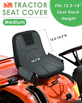 PACETAP tractor seat cover back pockets store gloves and tools within reach.