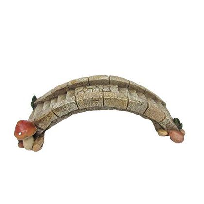Pacific Giftware Enchanted Garden stone bridge with mushroom adds whimsy to fairy garden displays.