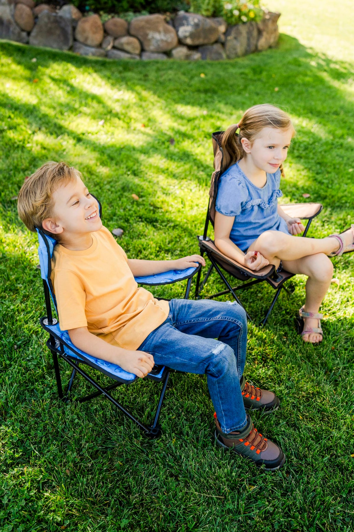 Pacific Play Tents Bass Fish Play Chair textured feet provide stability on uneven surfaces