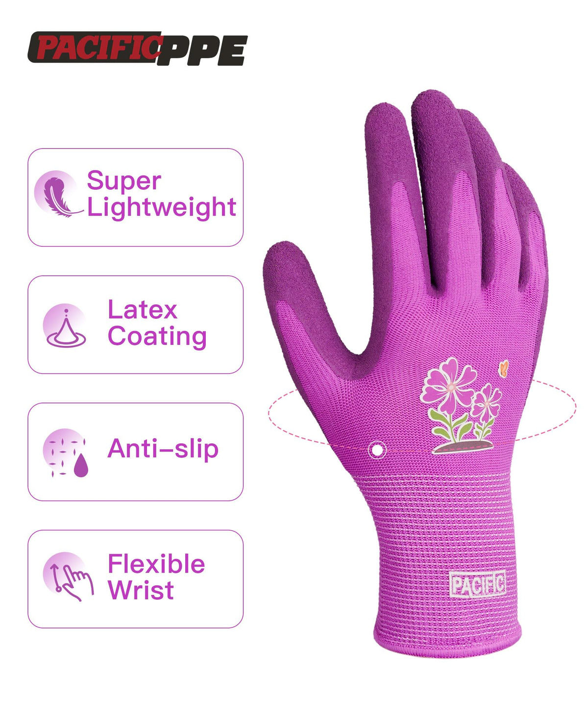 Pacific PPE gloves showing fingertip protection for nails.