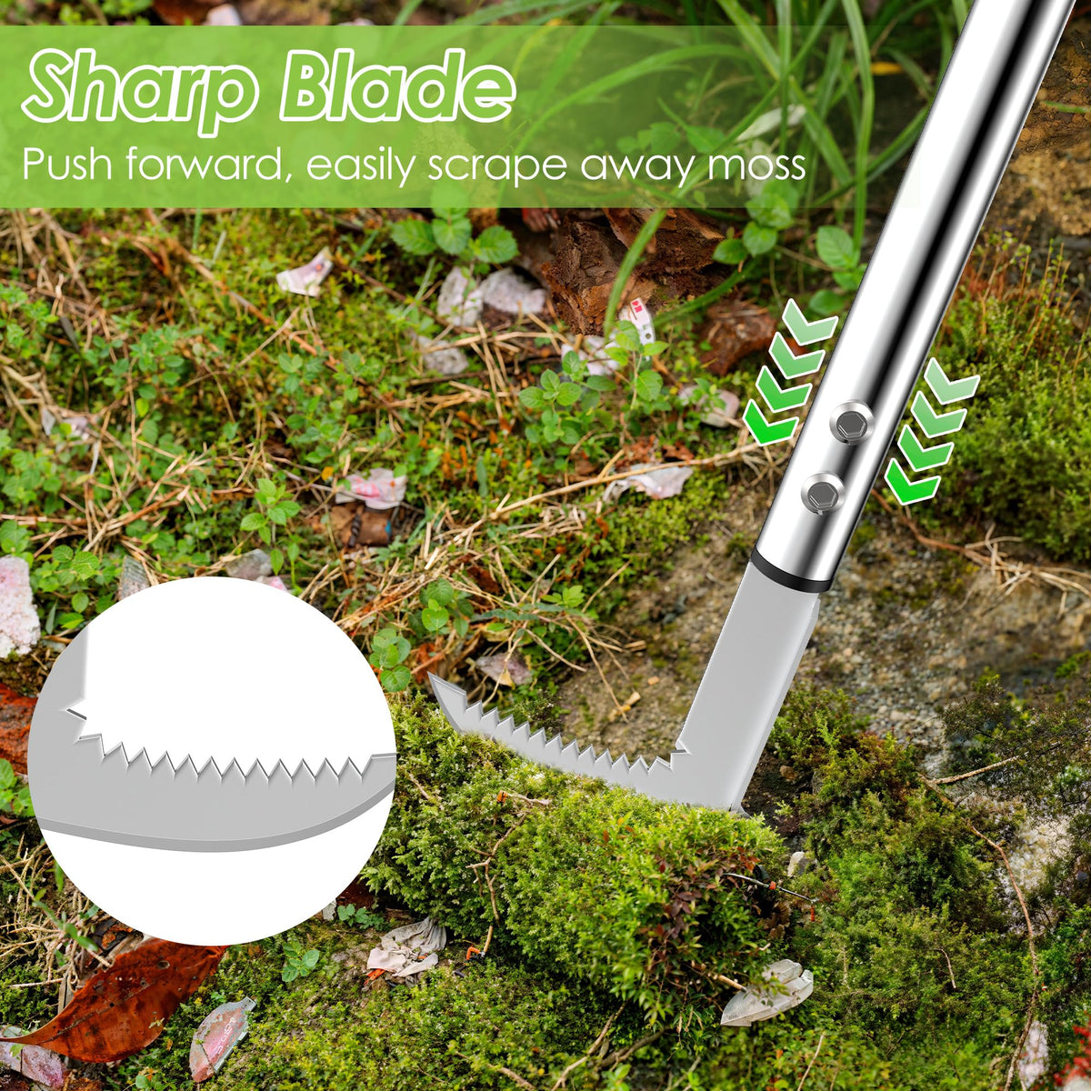 PadPure carbon steel blade cuts through stubborn roots in cracks