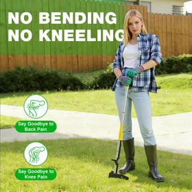 PadPure foot pedal ejects weeds for quick, clean disposal.