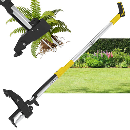 PadPure stand-up weed puller 41-inch length eases back strain during weeding.