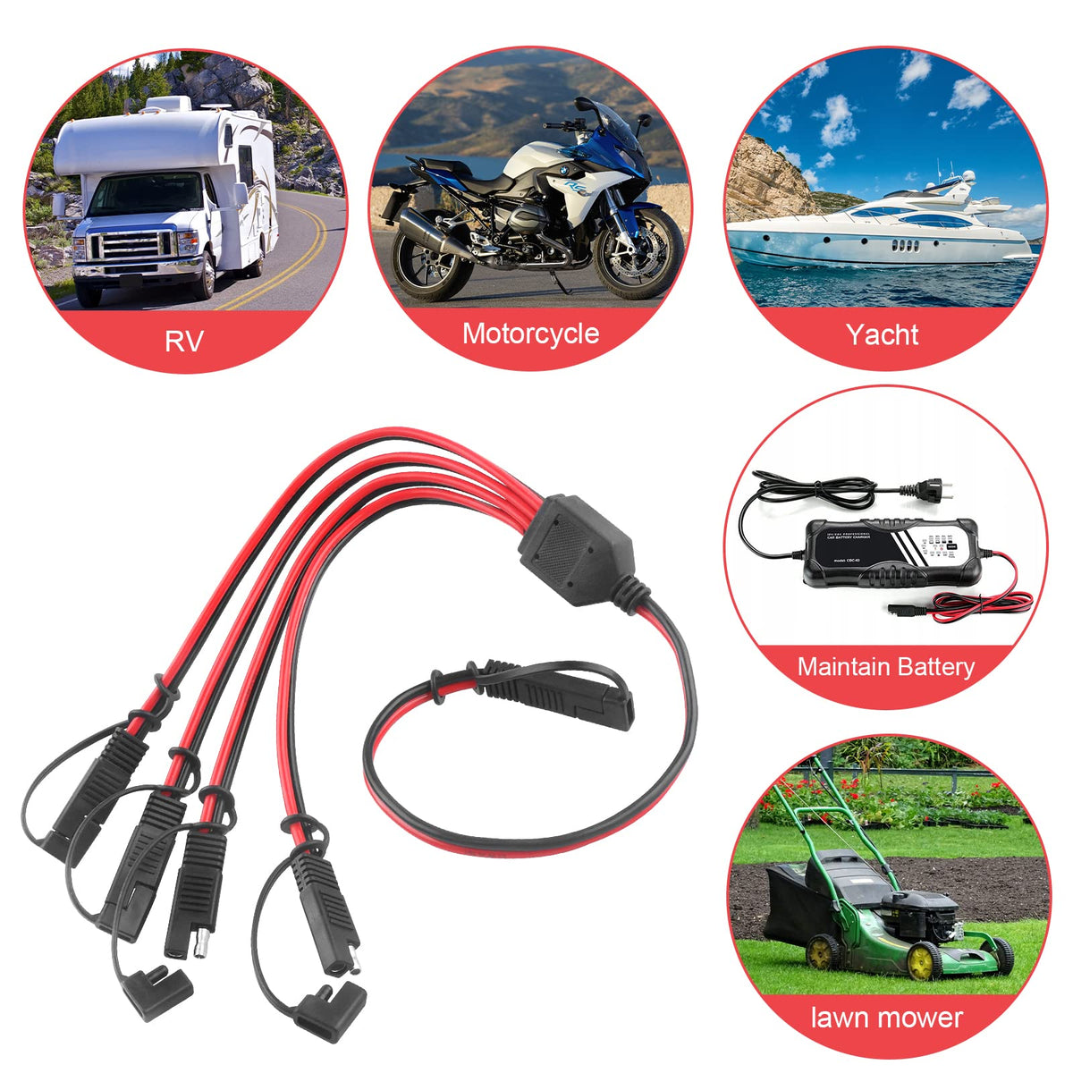 PAEKQ solar battery connection image emphasizes versatile power distribution.