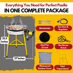 Paelluxe dual-burner propane stove ready for outdoor use.