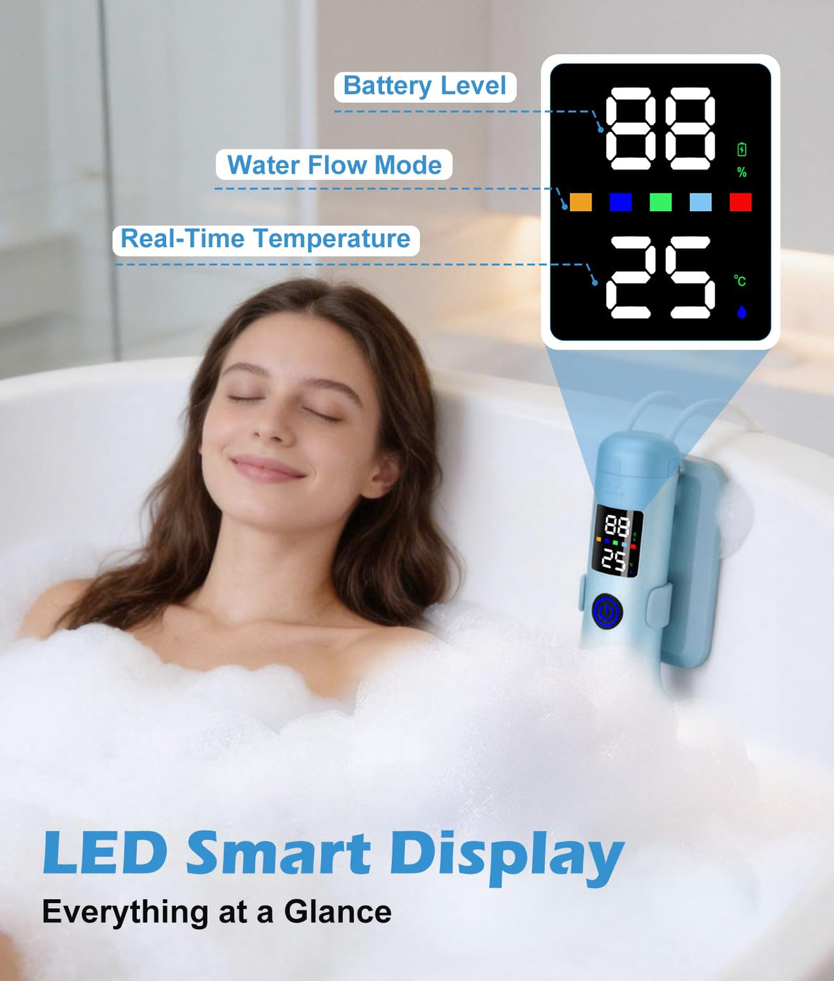 PAHTTO Bath Jet Spa in Jet Mode for steady water flow.