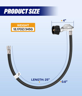 PAHTTO CSA certified connection provides airtight fit for safer propane operation.