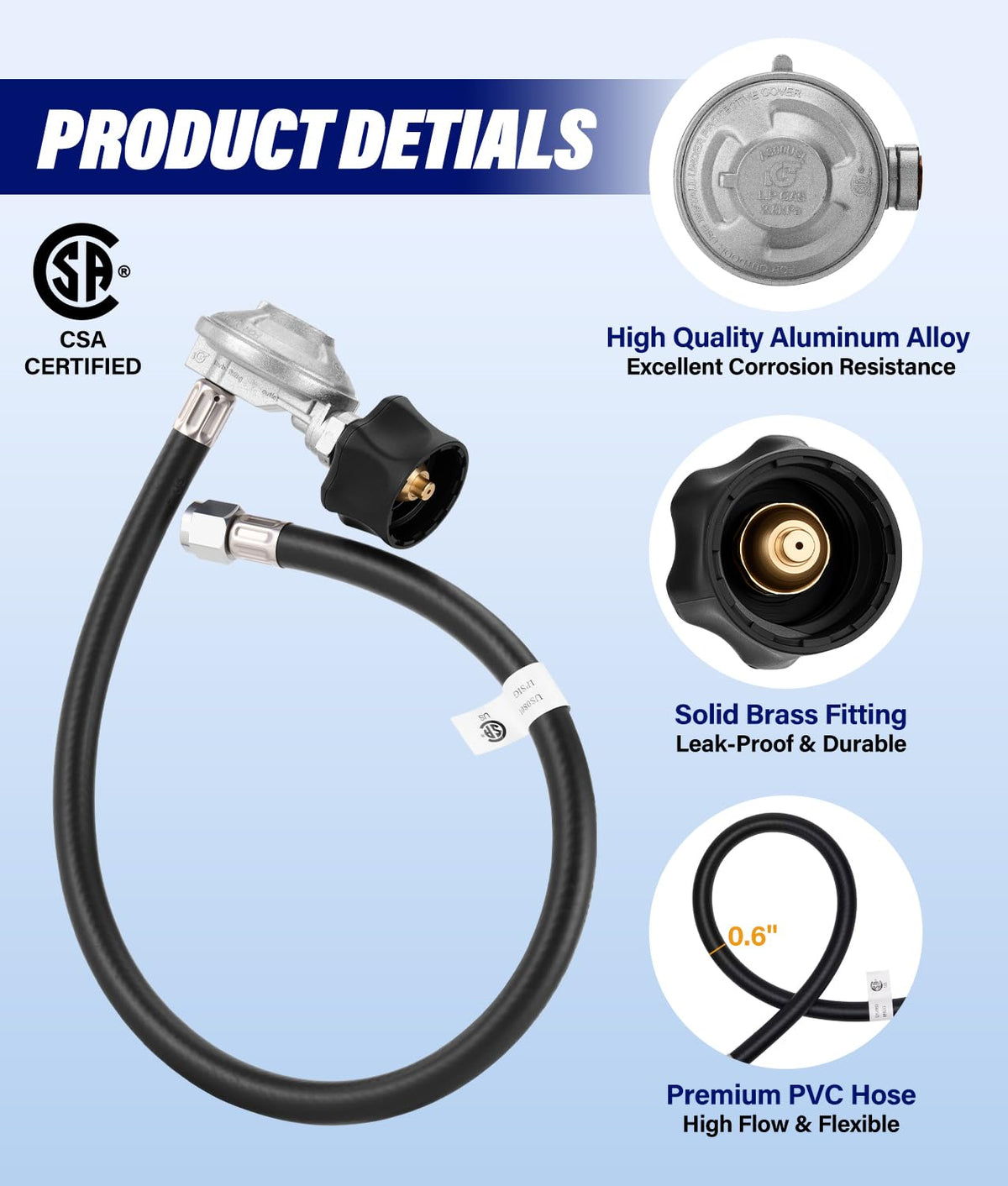 PAHTTO regulator hose compatible with Genesis Summit Spirit for versatile backyard grilling.