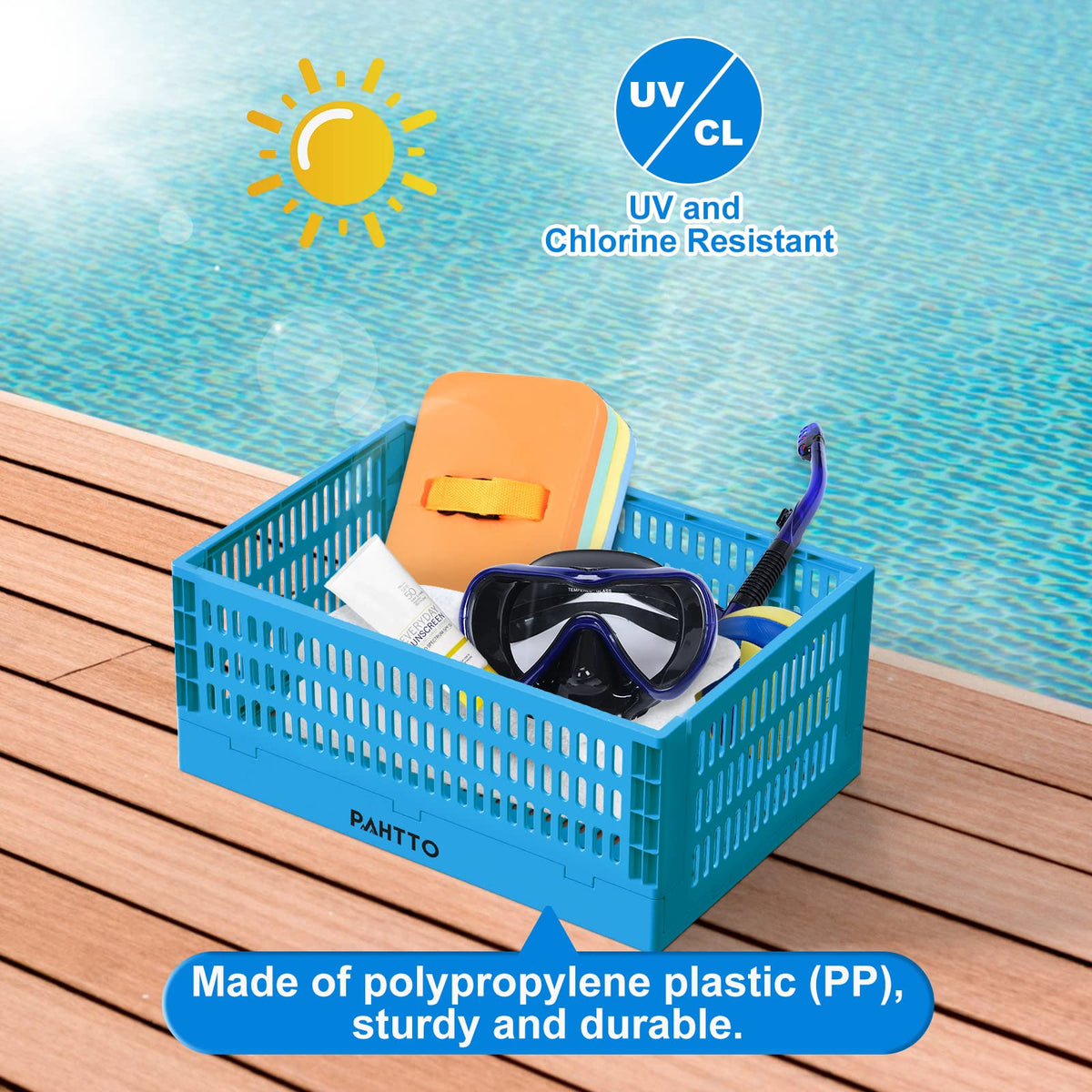 PAHTTO XL poolside basket open compartments keep towels and toys within reach