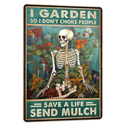 PAION skull garden sign 8x12 for bold home or garden decor