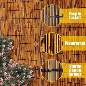 PAKNANO reed fence on balcony creating a private, shaded area