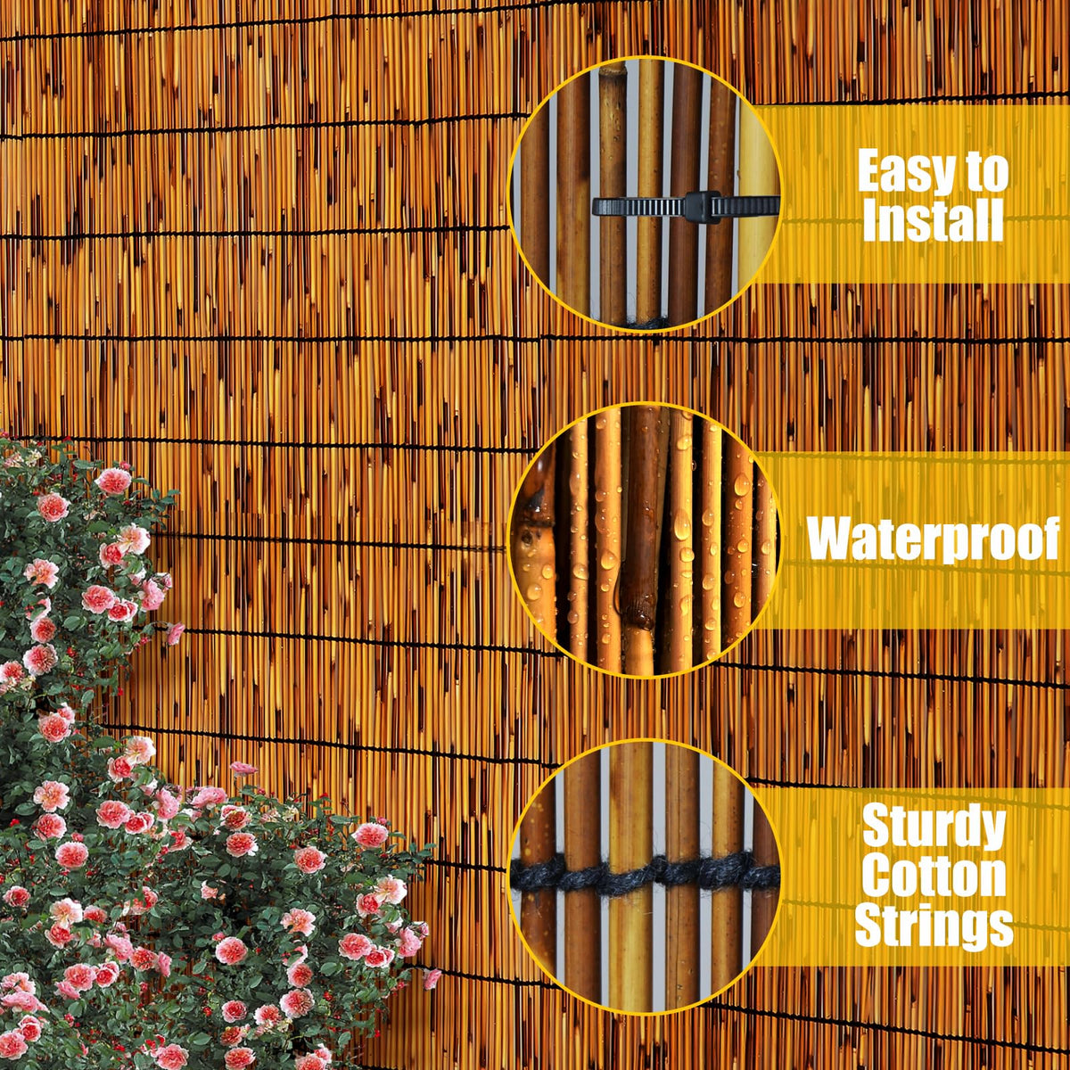 PAKNANO reed fence light-filtering panel helps you maintain natural daylight.