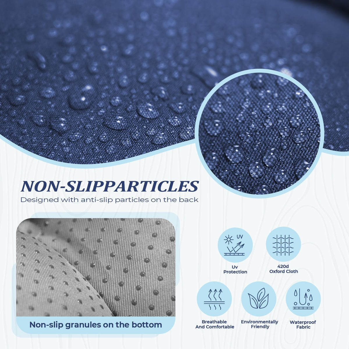 3D stitching locks the filling to prevent shifting during use.
