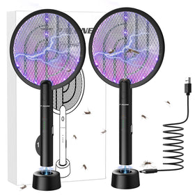 PALONE electric fly swatter with 4000V dual modes for fast indoor or outdoor pest control
