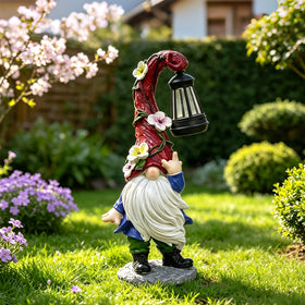 PaLuQiYa gnome glowing at dusk, enhancing garden mood