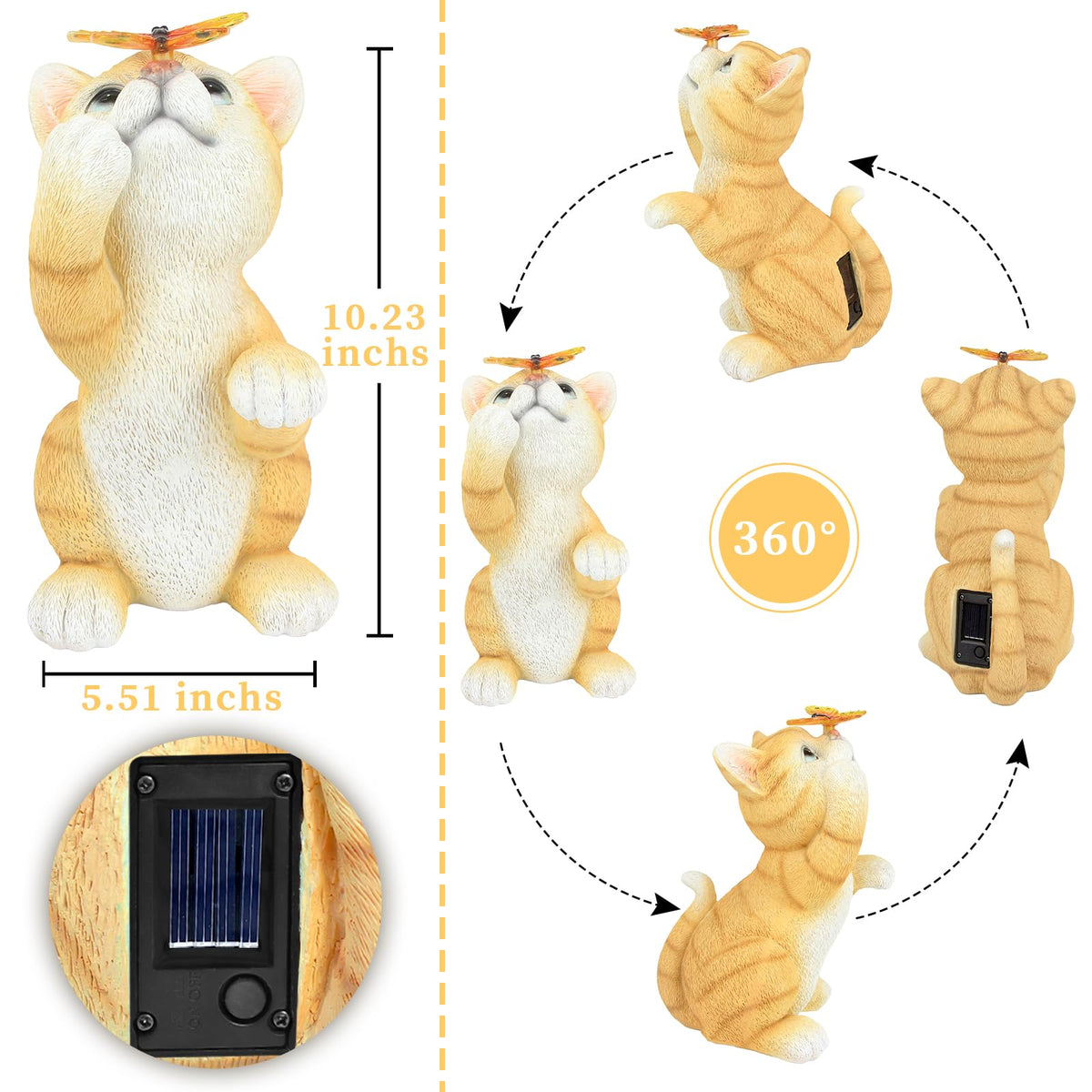 PaLuQiYa cat statue suits patios, balconies and yards elegantly