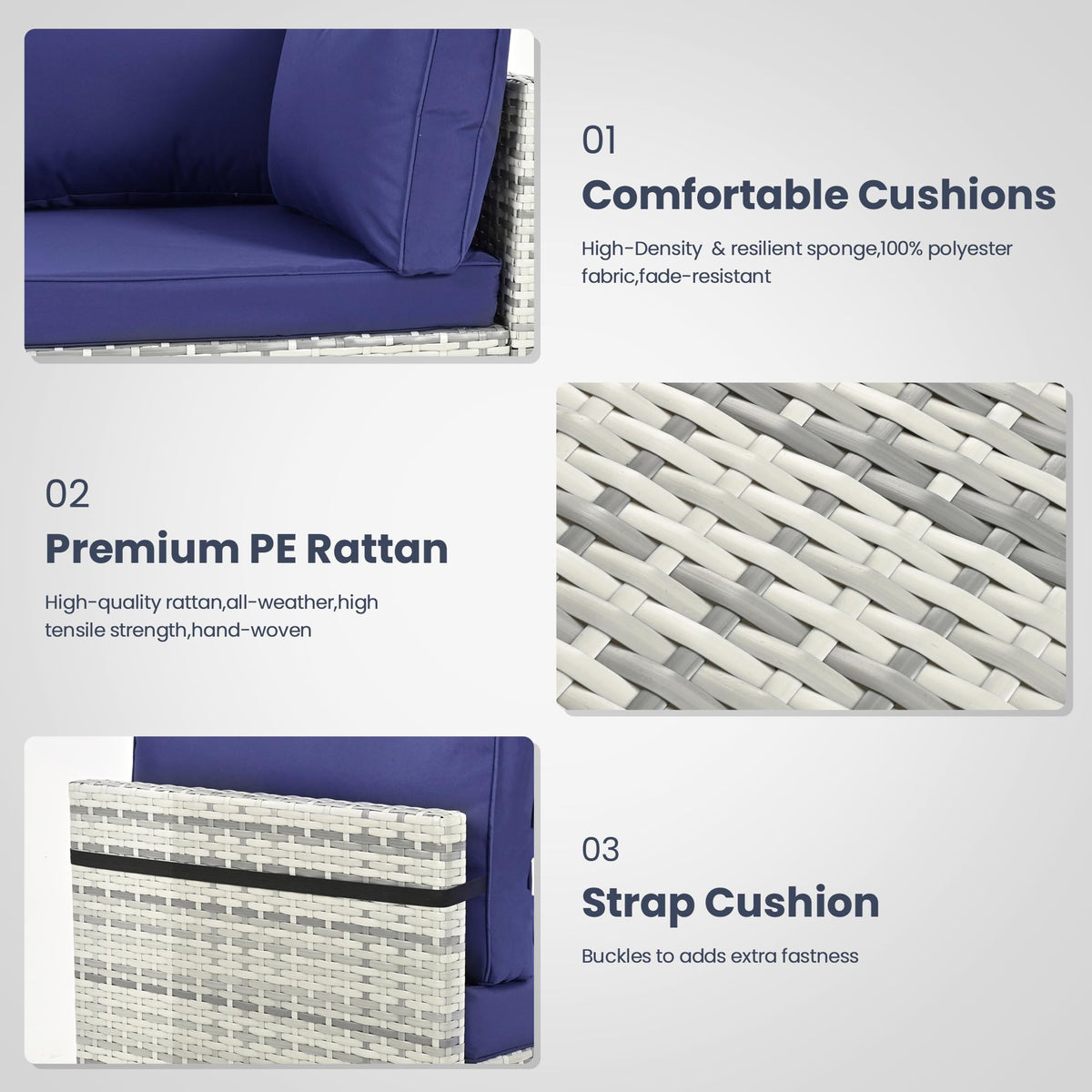 Pamapic removable cushion covers illustrating easy cleaning and maintenance