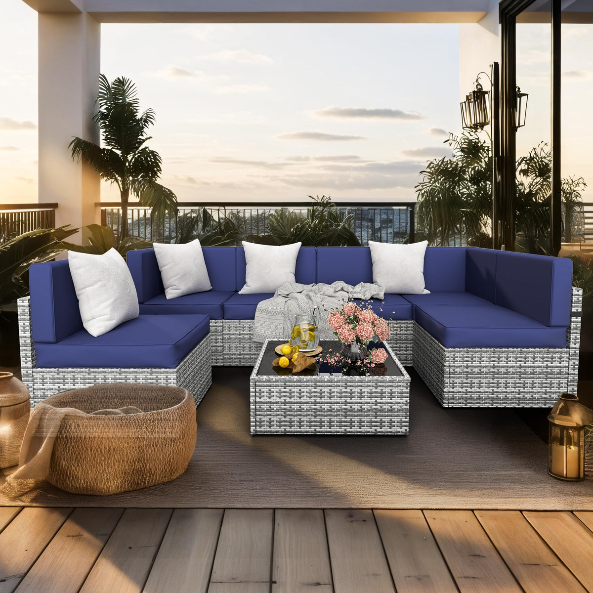 Pamapic tempered-glass coffee table demonstrating scratch-resistant surface