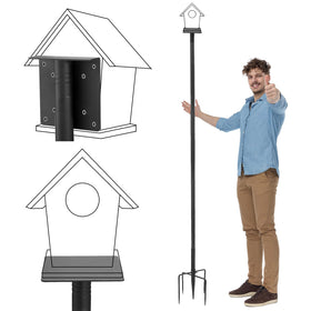 PAMASE Bird Feeder Pole with 5-prong base provides soil stability for gardens