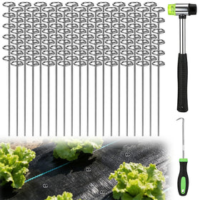 PAMASE circle-top 12in stakes for secure weed barrier installation
