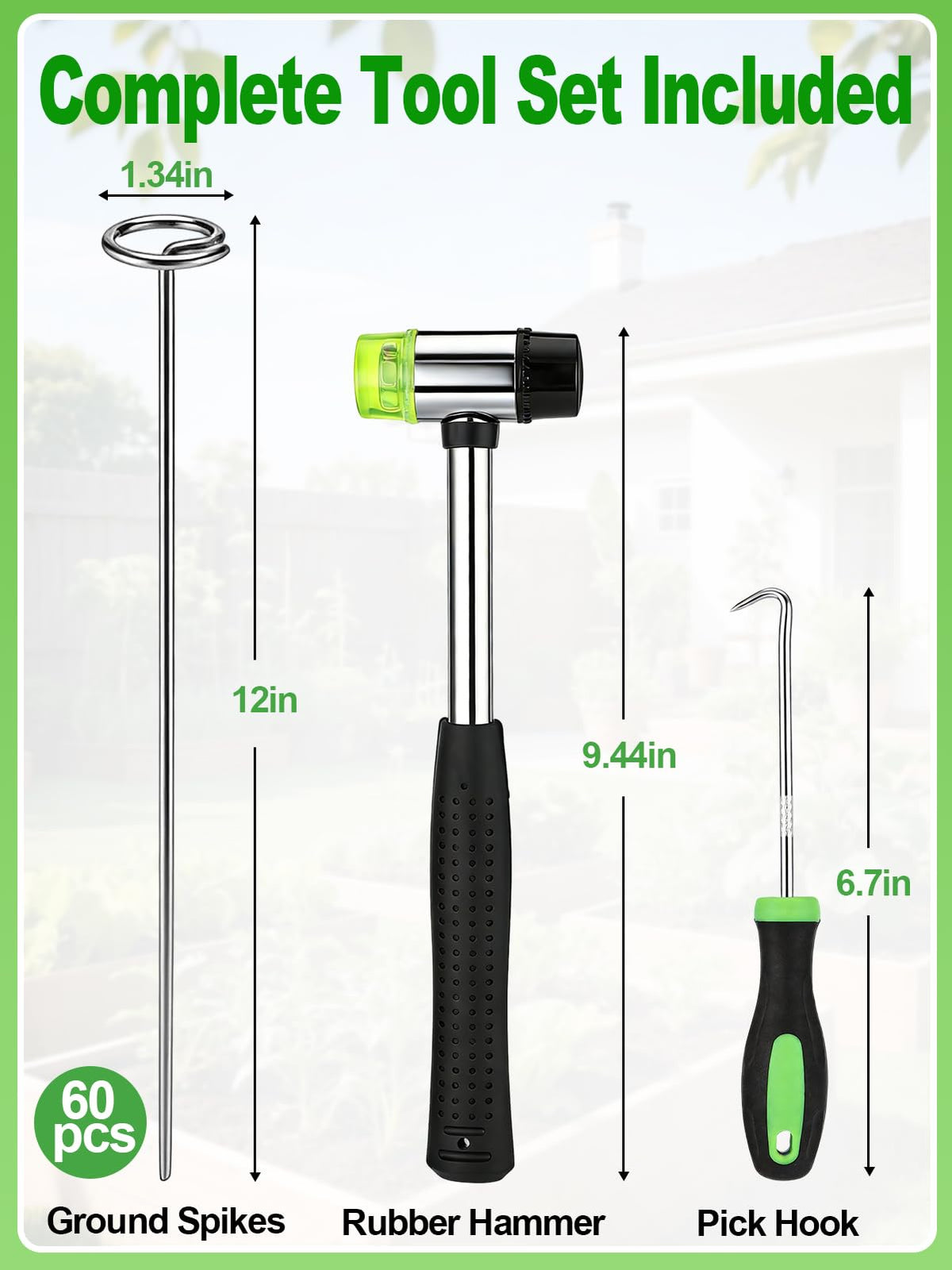 PAMASE dual-head hammer helps install and remove stakes efficiently.