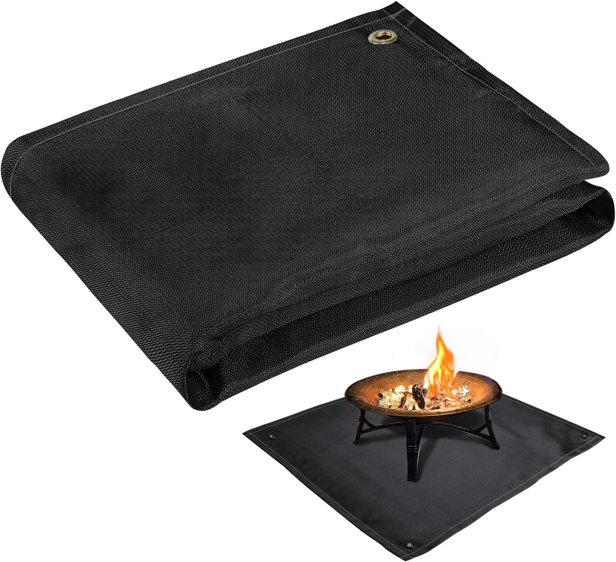 PAMASE Fire Pit Mat 37.8x39.4in protecting decks from heat and burns