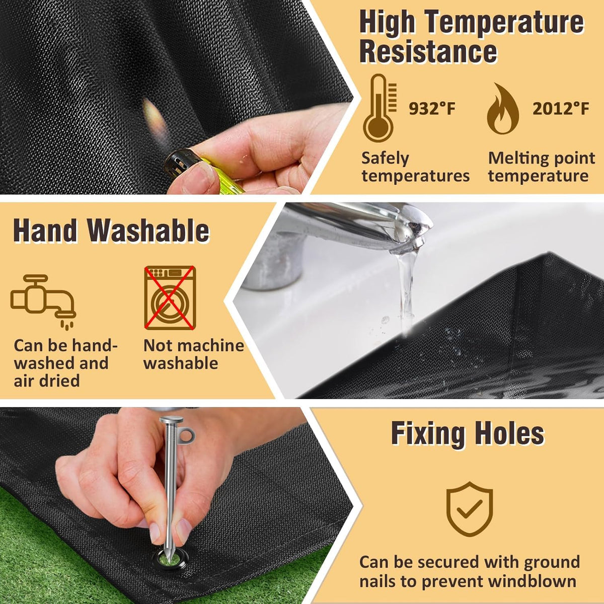 PAMASE mat shields grass and lawn from heat during fires