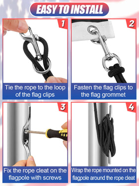 Pamase kit includes easy installation steps for DIY flagpole repair.