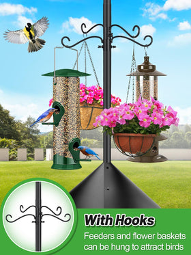 PAMASE height-adjustable pole assembly reaches up to 95 inches for birds.