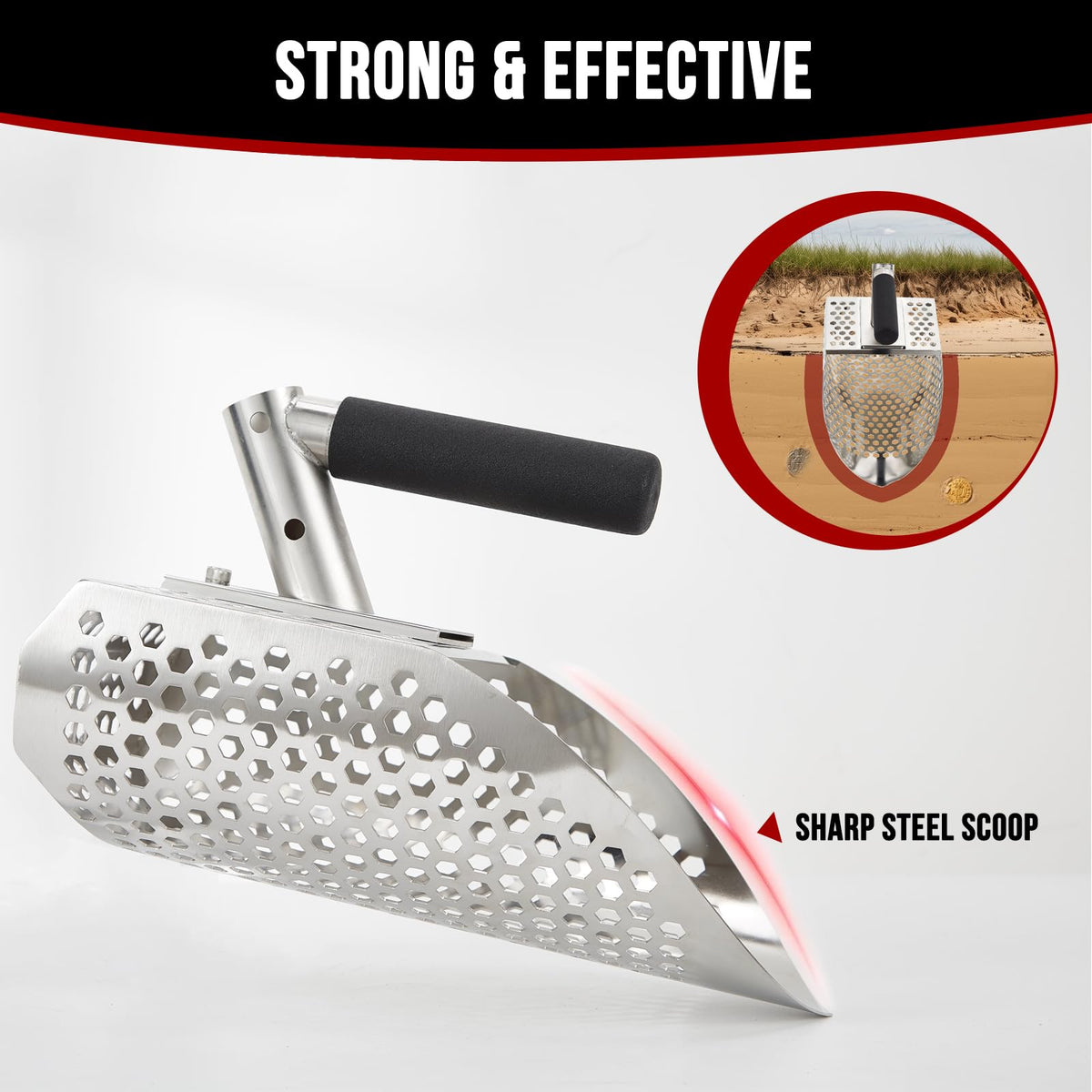 PAMLIAPY stainless steel scoop- durability against rust in salty beach environments.