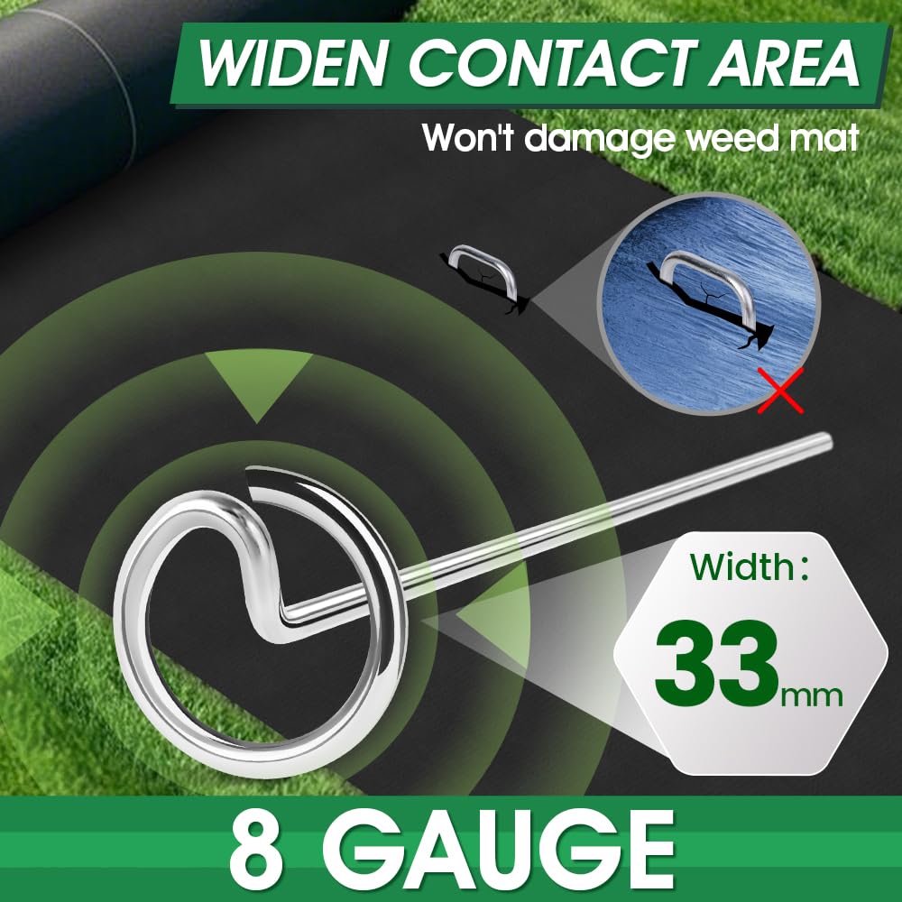Pamofuper 8-gauge galvanized steel stakes show thick diameter for strength.