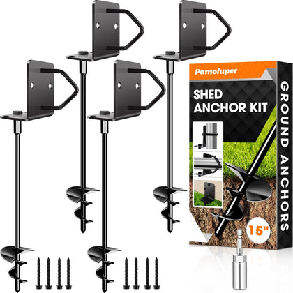 Pamofuper ground anchors set of four 14in for secure outdoor foundations.