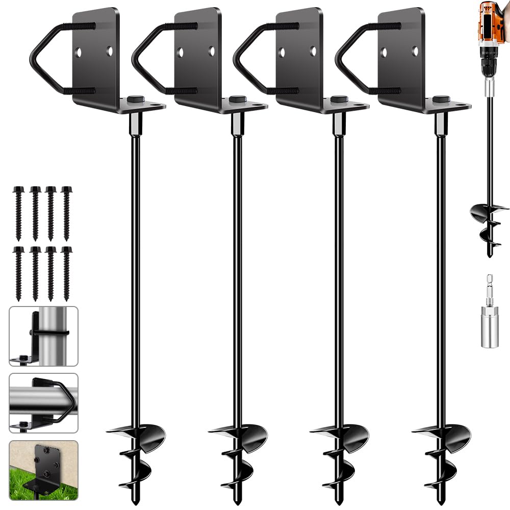Multi-use setup protecting shed, fence, and swing set with Pamofuper anchors.