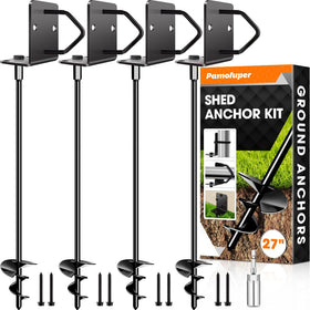 Pamofuper ground anchors 27in packaging highlights a complete kit for secure outdoor setups.