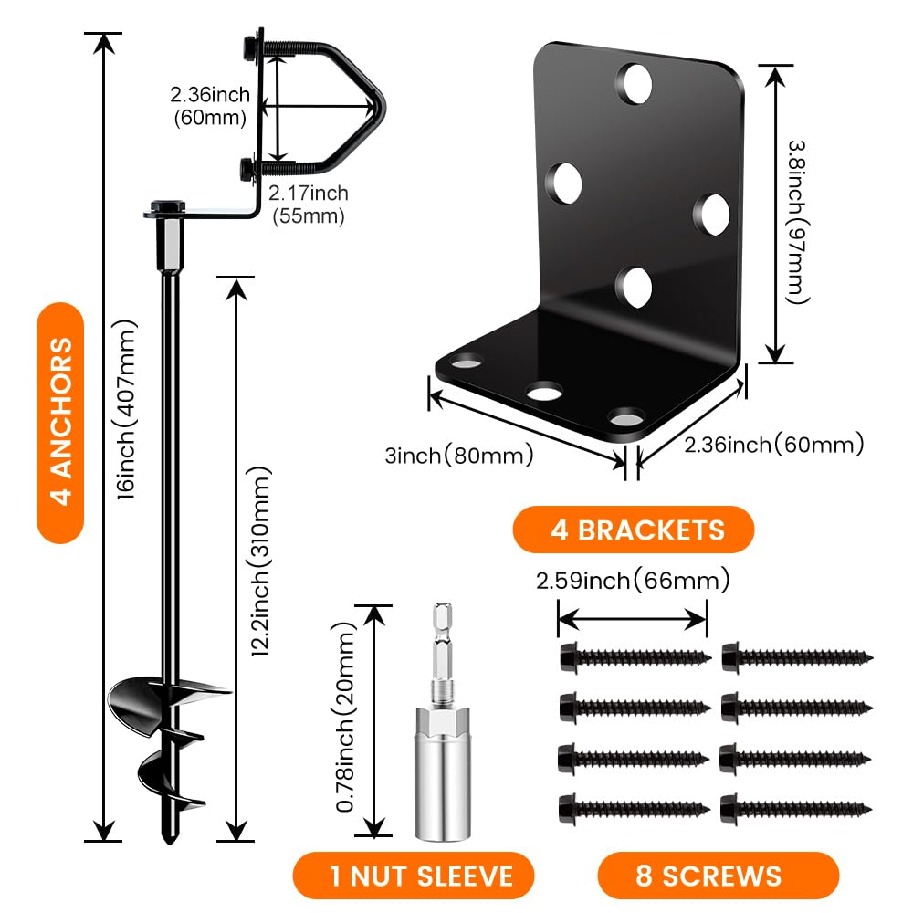Pamofuper anchors suit various soils for sheds and fences.