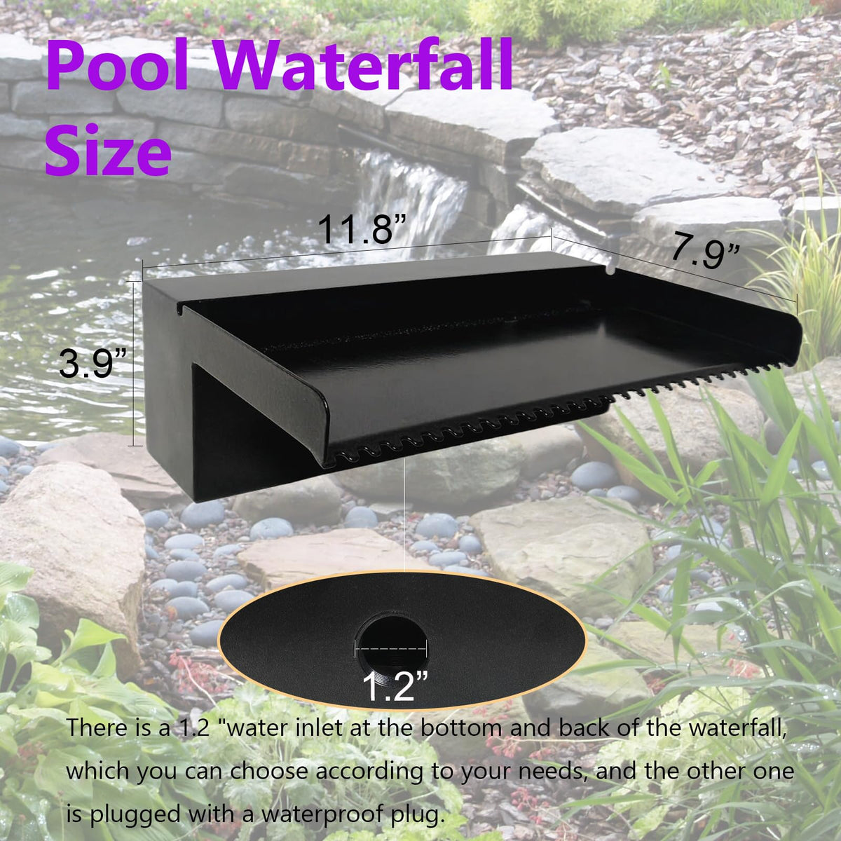 Pamopamo garden pond waterfall adds motion and sound to a yard