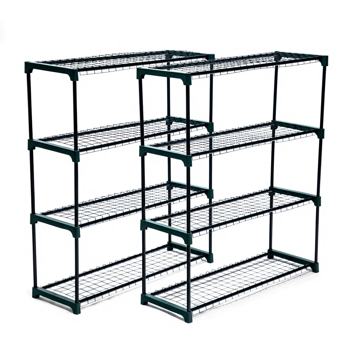 Panana green shelving unit installed in a garage for durable storage.