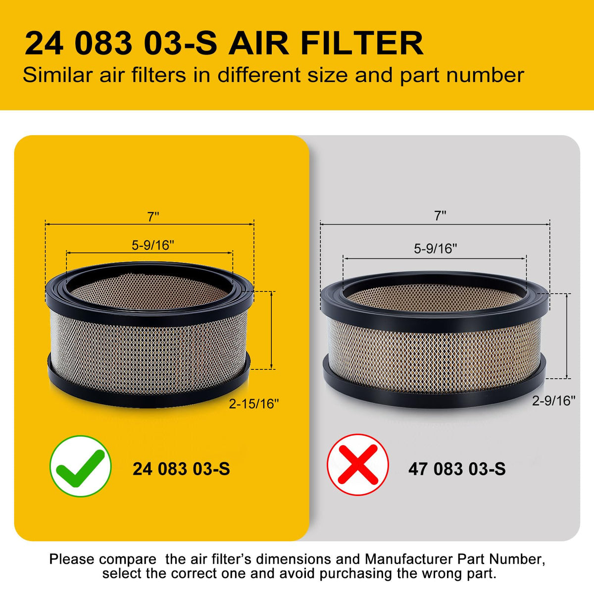 Panari 24-083-03 pre-filter kit improves dust capture and life of the main filter
