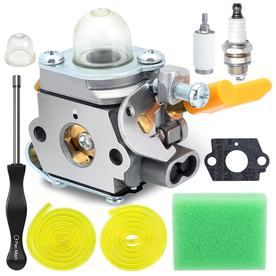 Panari CS26 carburetor front view for Ryobi and Homelite trimmers, ready for reliable startup.