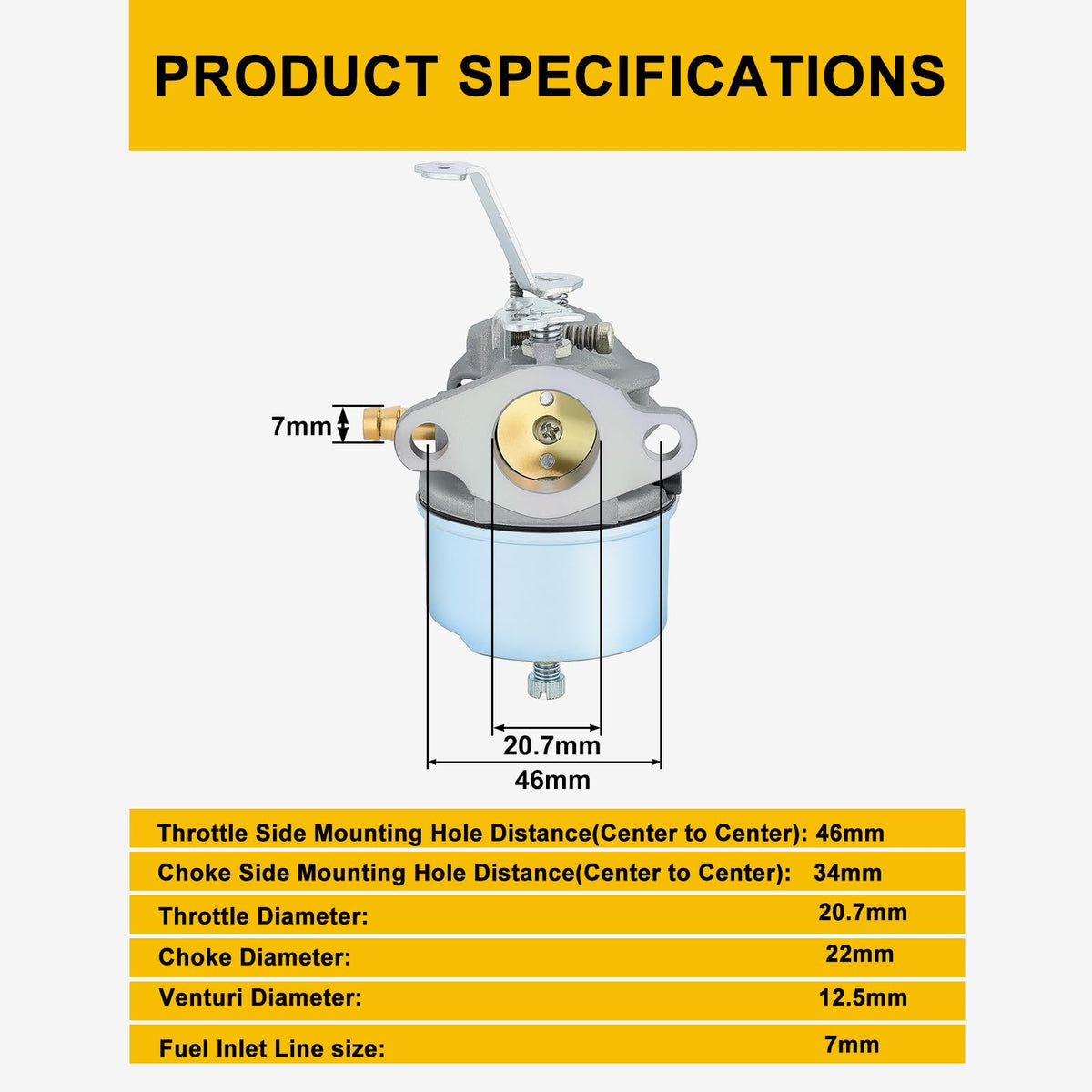 Panari HH60 carburetor beside Tecumseh engine label