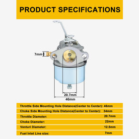 Panari HH60 carburetor beside Tecumseh engine label