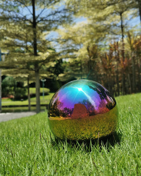 Pangmao hollow sphere used as garden art in the yard or on a table.