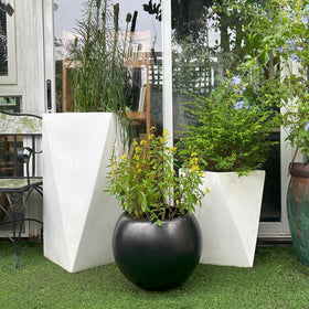 Panlaolao fiberstone pot with drainage for healthy plant care