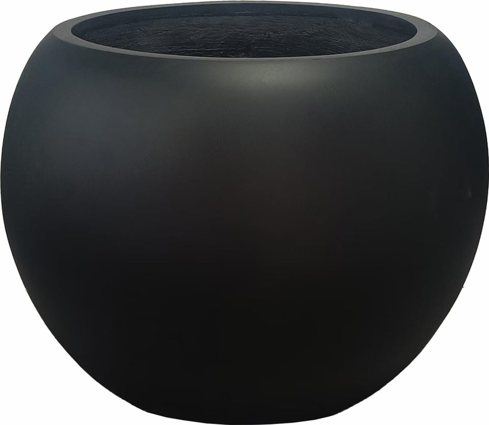 Panlaolao round fiberstone planter with drainage hole for easy watering control