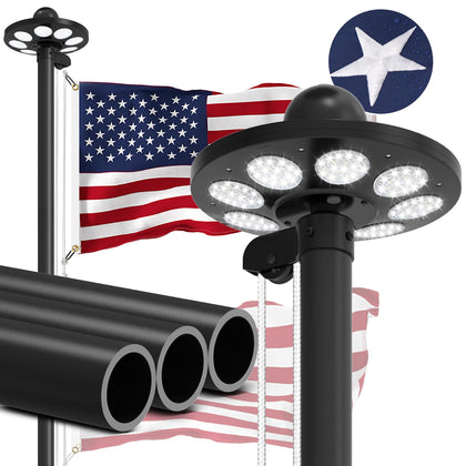 Panopole 20ft heavy-duty flagpole assembly for a sturdy outdoor display.