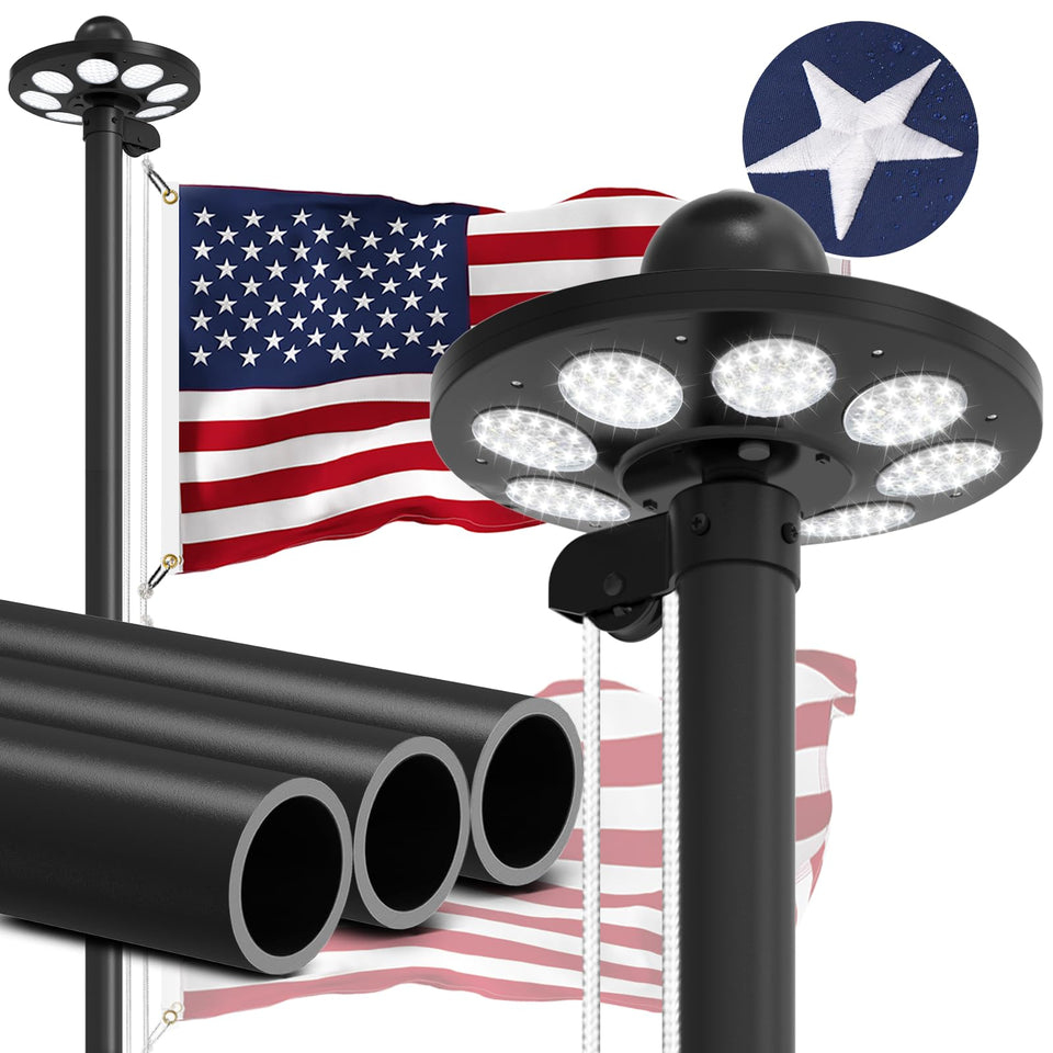 Panopole 20ft heavy-duty flagpole assembly for a sturdy outdoor display.