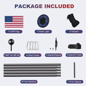 Panopole accessories include pulley and ball topper for complete setup.