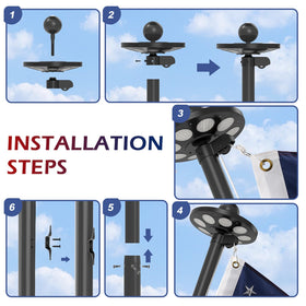 Panopole complete kit includes rope, pulley, topper and hardware for quick setup.