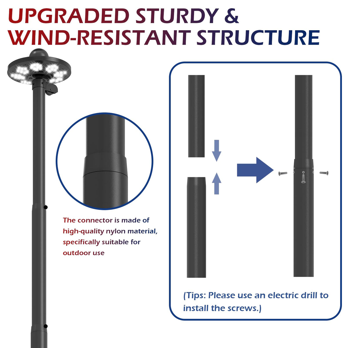 Panopole waterproof aluminum pole resists rust outdoors