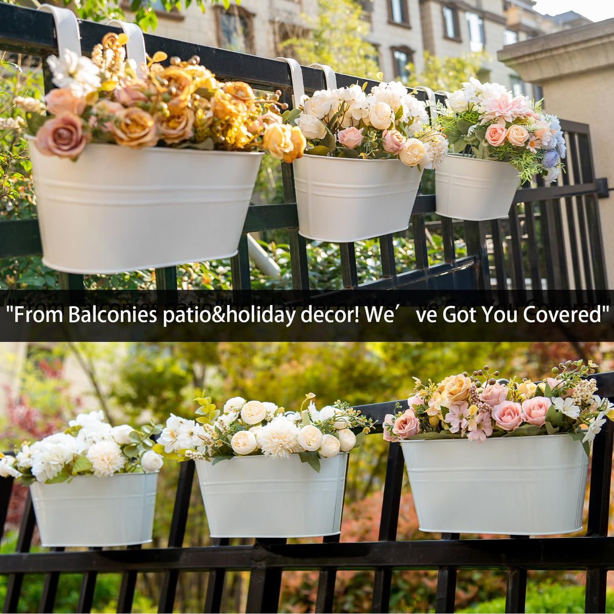 pansparade rail planter with detachable hook detail for easy placement